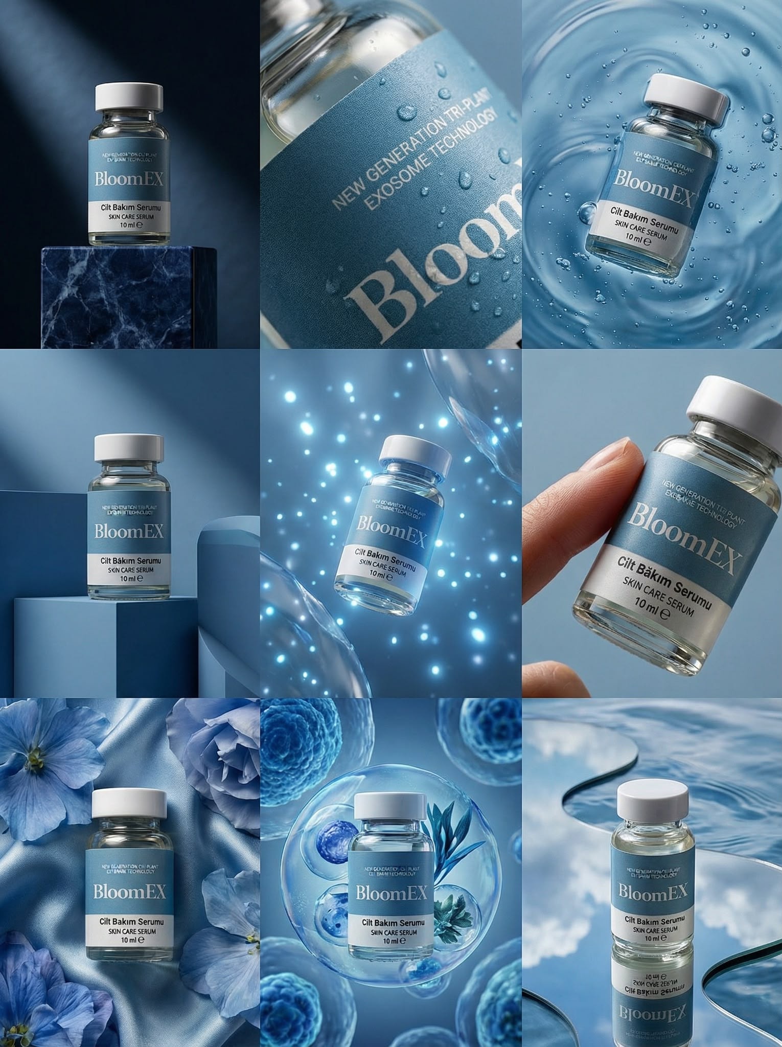 BloomEX Cilt Bakım Serumu — ürün kolajı